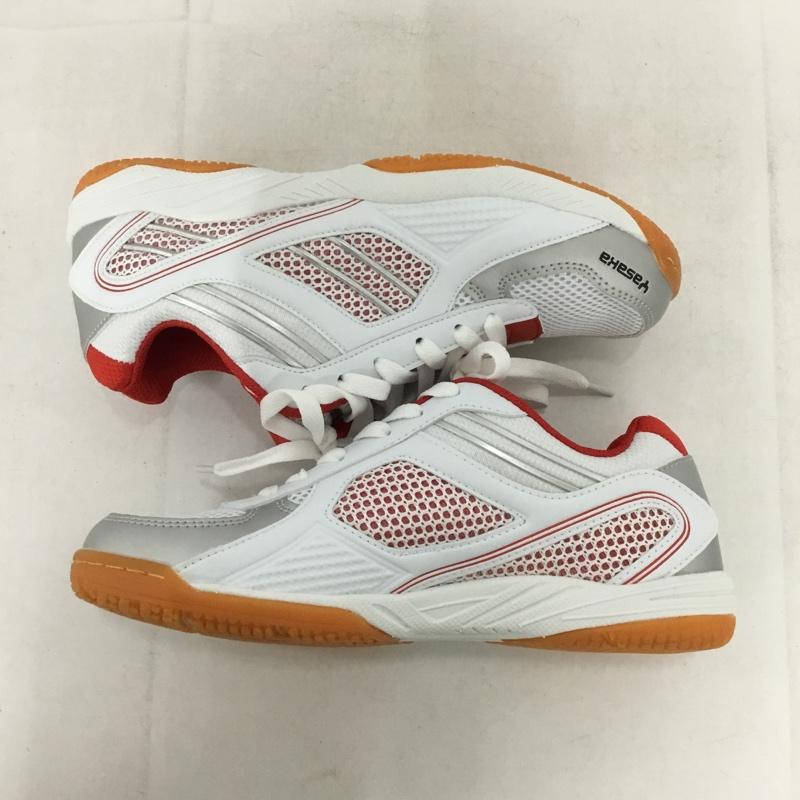 ヤサカ YASAKA スニーカー スニーカー E-200 ジェット インパクト 卓球シューズ 24cm 箱有 24.0cm ロゴ、文字 白 / ホワイト / X 赤 / レッド /  レディース USED 古着 中古 10147915