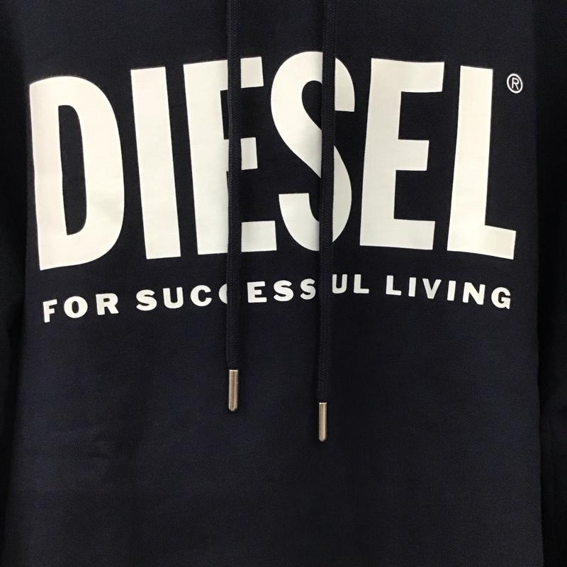 ディーゼル DIESEL パーカー 長袖 長袖パーカー プルオーバーパーカー スウェット XL ロゴ、文字 紺 / ネイビー /  メンズ USED 古着 中古 10137054
