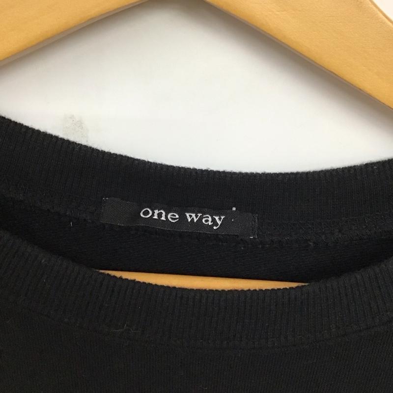 ワンウェイ one way チュニック 長袖 スウェット M プリント 黒 / ブラック /  レディース USED 古着 中古 10120187