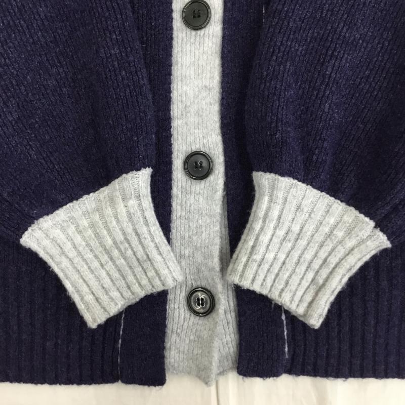 ローリーズファーム LOWRYS FARM カーディガン 長袖 LF624007CH FREE 無地 灰 / グレー / X 紺 / ネイビー /  レディース USED 古着 中古 10142527