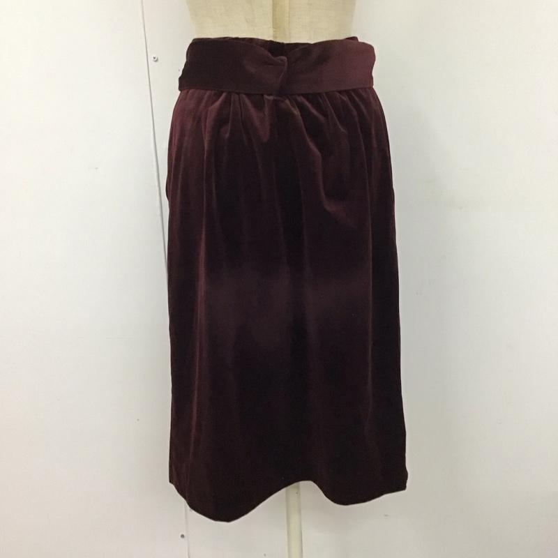 ミスティウーマン mysty woman スカート ひざ丈スカート 133-67322 ベルト付き M 無地 えんじ / ワインレッド /  レディース USED 古着 中古 10118805