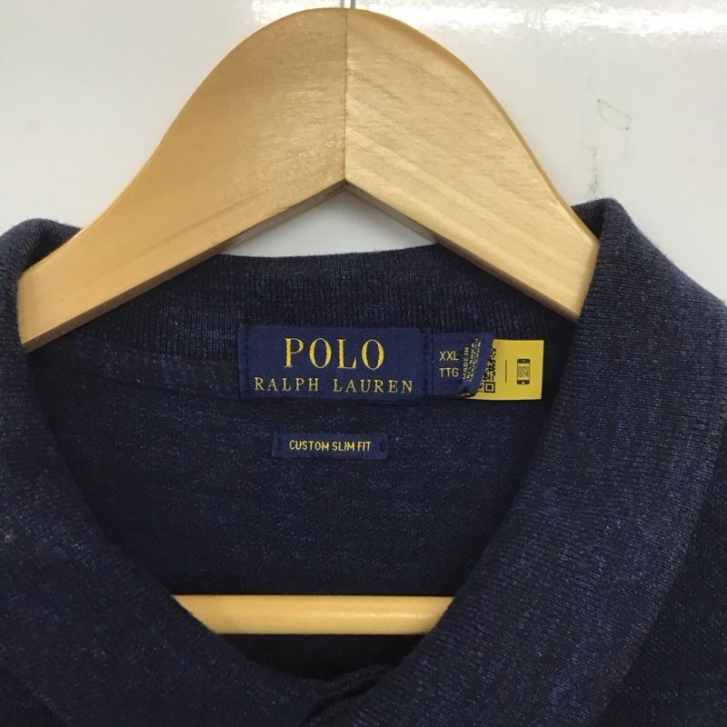 ポロラルフローレン POLO RALPH LAUREN ポロシャツ 半袖 半袖ポロシャツ カラーシャツ 半袖カットソー XXL ロゴ、文字 黒 / ブラック / X 青 / ブルー /  メンズ USED 古着 中古 10138920