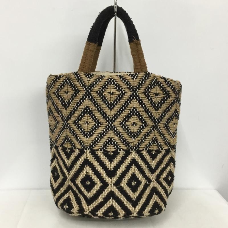 ビージ beej トートバッグ トートバッグ 総柄 黒 / ブラック / X ベージュ / ベージュ /  レディース USED 古着 中古 10142192