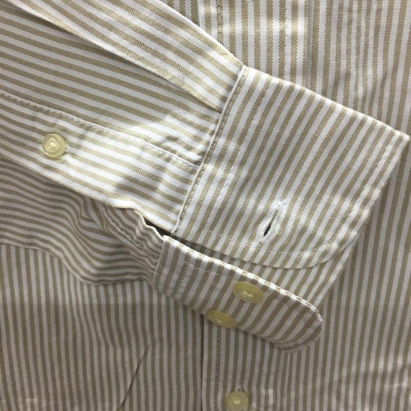トミーヒルフィガー TOMMY HILFIGER シャツ、ブラウス 長袖 ボタンダウンシャツ M ストライプ 白 / ホワイト / X ベージュ / ベージュ /  メンズ USED 古着 中古 10112781