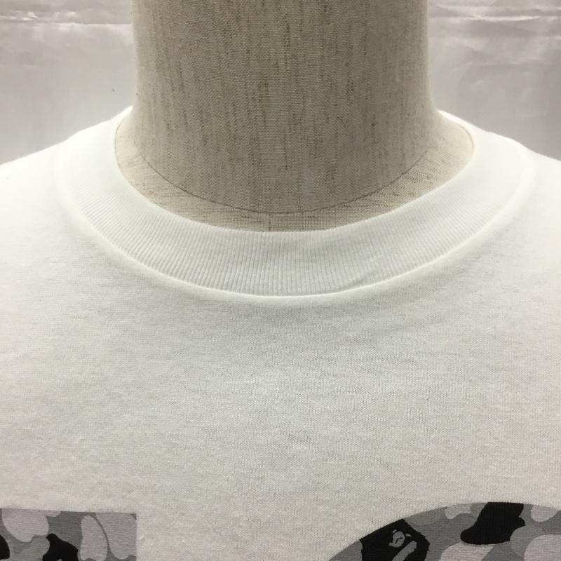 ベイプ BAPE Tシャツ 半袖 半袖カットソー プリントTシャツ クルーネックカットソー M プリント 白 / ホワイト /  メンズ USED 古着 中古 10114088