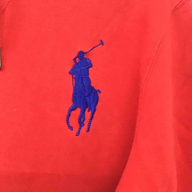 ポロバイラルフローレン Polo by RALPH LAUREN パーカー 長袖 長袖パーカー プルオーバーパーカー スウェット LL ロゴ、文字 赤 / レッド /  メンズ USED 古着 中古 10144485