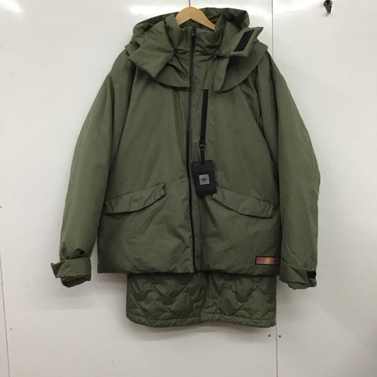 アディダス adidas ジャケット、上着 ジャンパー、ブルゾン gt7285 ジャケット ジップアップジャケット アウター パーカー XXL ロゴ、文字 カーキ / カーキ /  メンズ USED 古着 中古 10141327