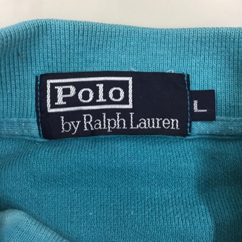 ポロバイラルフローレン Polo by RALPH LAUREN ポロシャツ 半袖 半袖ポロシャツ カラーシャツ 半袖カットソー L ロゴ、文字 青 / ブルー /  メンズ USED 古着 中古 10109369