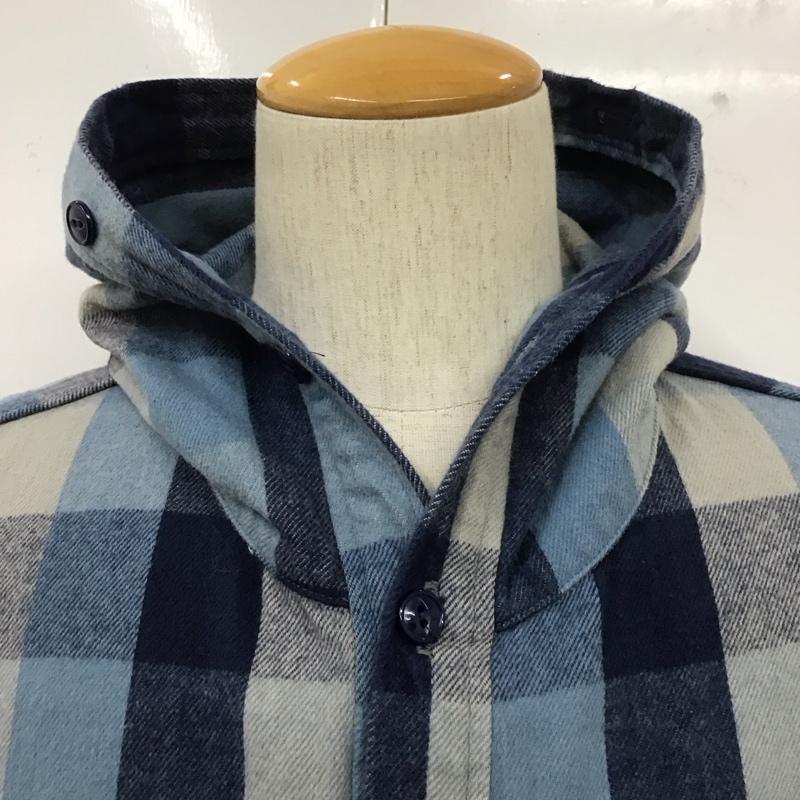 アベイシングエイプ A BATHING APE シャツ、ブラウス 長袖 長袖シャツ チェックシャツ フード付きシャツ カジュアルシャツ XL チェック 青 / ブルー /  メンズ USED 古着 中古 10109783