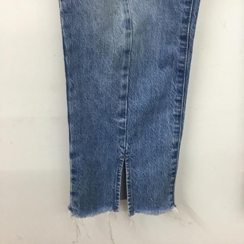 ローリーズファーム LOWRYS FARM パンツ デニム、ジーンズ LF524036AD 裾スリット L 無地 青 / ブルー /  レディース USED 古着 中古 10144646