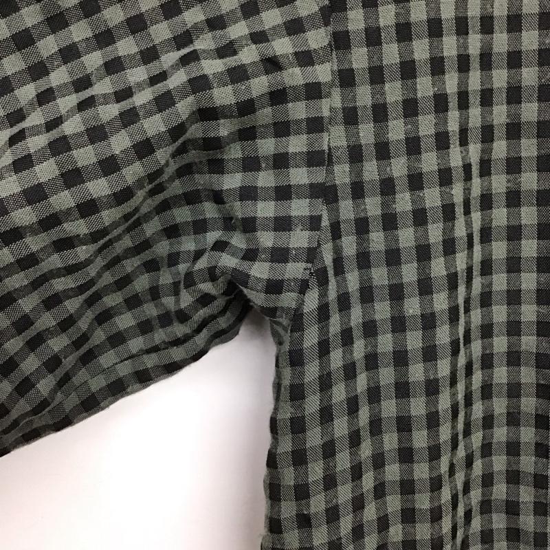 エヘカソポ ehka sopo ワンピース ロングスカート 1106971 シャツワンピース バンドカラー FREE チェック 灰 / グレー / X 黒 / ブラック /  レディース USED 古着 中古 10144364