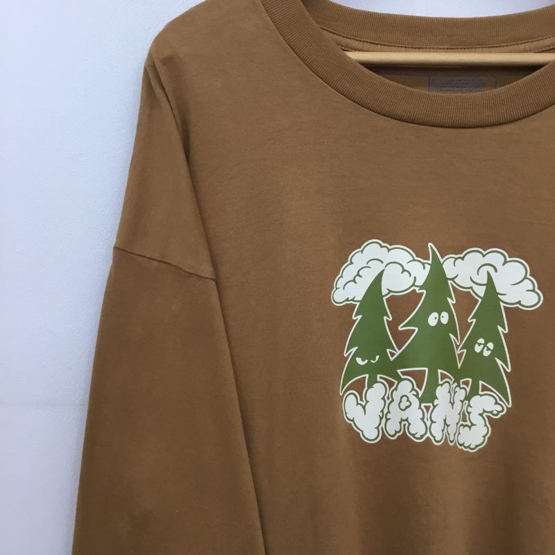 バンズ VANS Tシャツ 長袖 VANS OFF THE WALL SKATE CLASSICS LONG SLEEVE T-SHIRT-BONE BROWN XL ロゴ、文字 X プリント 茶 / ブラウン /  メンズ USED 古着 中古 10127553