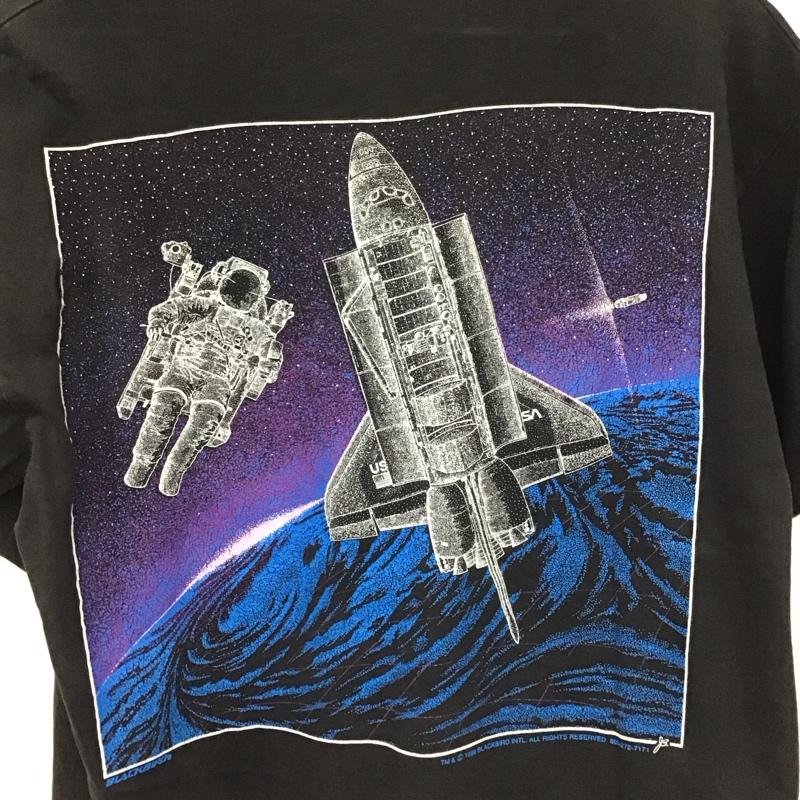 ヘインズ HANES Tシャツ 半袖 半袖カットソー プリントTシャツ 80s 1986年コピーライト blacbird スペースシャトル L プリント ダークグレー / ダークグレー /  メンズ USED 古着 中古 10149116