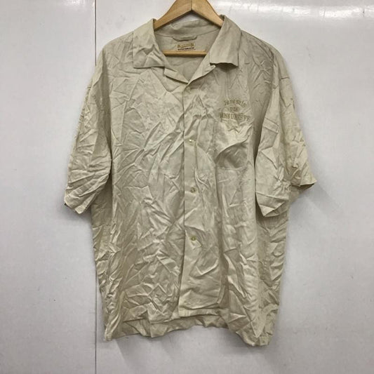古着 USED シャツ、ブラウス 半袖 半袖シャツ 刺繍シャツ ポケットシャツ XL ロゴ、文字 ベージュ / ベージュ /  メンズ USED 古着 中古 10131608