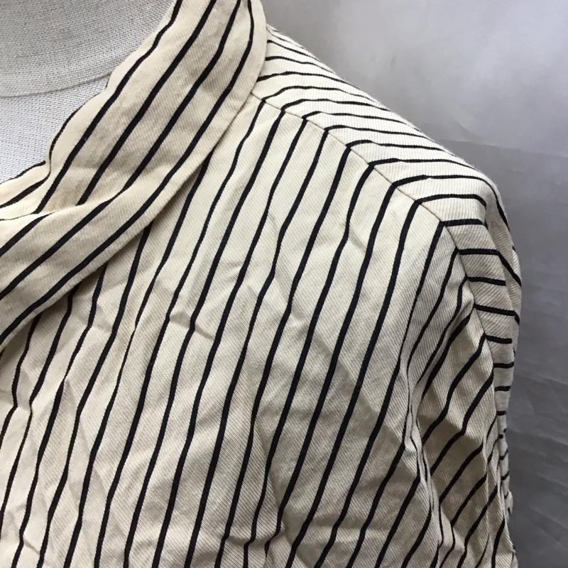 ザラ ZARA シャツ、ブラウス 長袖 クロップド丈 S ストライプ ベージュ / ベージュ / X 黒 / ブラック /  レディース USED 古着 中古 10123505