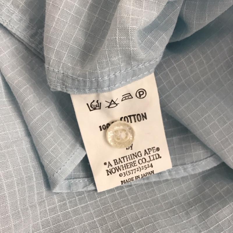 アベイシングエイプ A BATHING APE シャツ、ブラウス 半袖 XS 無地 水色 / ライトブルー /  レディース USED 古着 中古 10139925