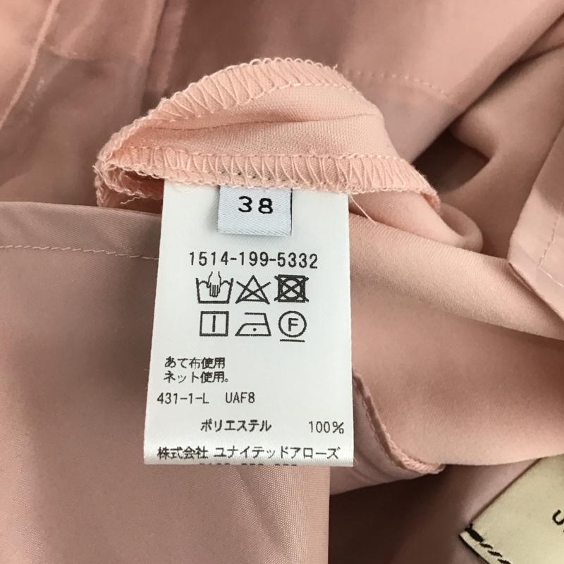 ユナイテッドアローズ UNITED ARROWS パンツ スラックス 1514-199-5332 ポリエステル 2タック ワイドパンツ 38 無地 桃 / ピンク /  レディース USED 古着 中古 10147041