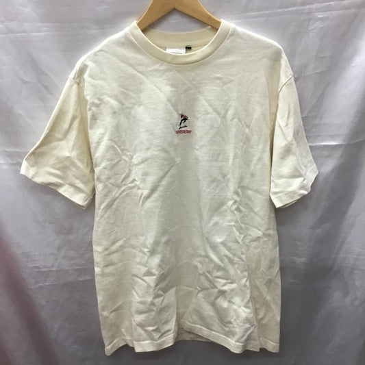 ヴィジョン VISION Tシャツ 半袖 1505008-T スケボー 刺繍 クルーネック バックプリント L ワンポイント アイボリー / アイボリー /  メンズ USED 古着 中古 10117759