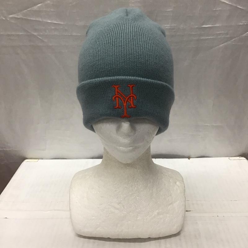ニューエラ NEW ERA 帽子 ニット帽 ベーシック カフニット MLB ニューヨーク メッツ スレート ロゴ、文字 水色 / ライトブルー / X 橙 / オレンジ /  メンズ USED 古着 中古 10120887