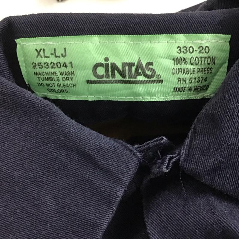 シンタス CiNTAS シャツ、ブラウス 長袖 長袖シャツ 無地シャツ カラーシャツ 古着 XL ロゴ、文字 紺 / ネイビー /  メンズ USED 古着 中古 10141741