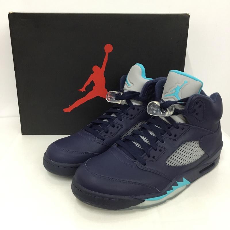 ナイキ NIKE スニーカー スニーカー 136027-405 AIR JORDAN 5 RETRO 29cm 箱有 29.0cm ワンポイント 紺 / ネイビー /  メンズ USED 古着 中古 10130182