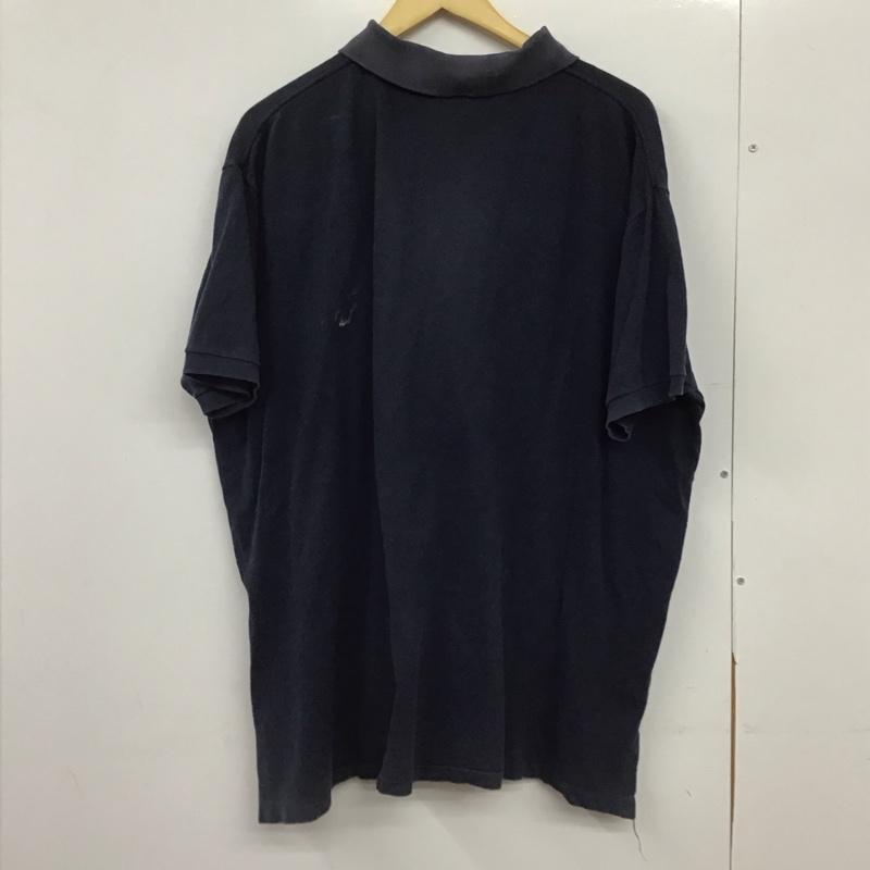 ポロバイラルフローレン Polo by RALPH LAUREN ポロシャツ 半袖 半袖ポロシャツ カラーシャツ 半袖カットソー M ロゴ、文字 紺 / ネイビー /  メンズ USED 古着 中古 10150708