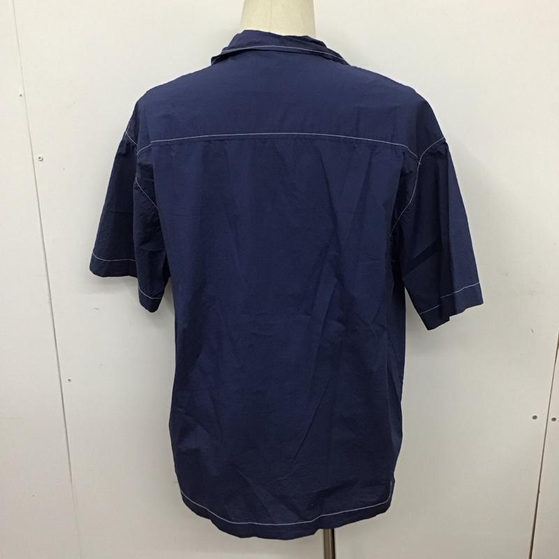 ザラ ZARA シャツ、ブラウス 半袖 L 無地 紺 / ネイビー /  メンズ USED 古着 中古 10128319