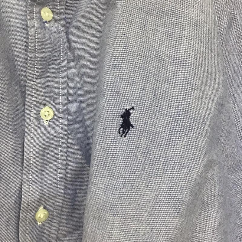 ラルフローレン RALPHLAUREN シャツ、ブラウス 半袖 半袖シャツ ボタンダウンシャツ カラーシャツ ロゴ、文字 水色 / ライトブルー /  メンズ USED 古着 中古 10133074