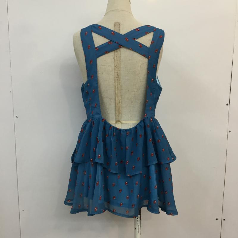 スライ SLY ワンピース ミニスカート The Rolling Stones×SLY ローリングストーンズ リップ＆タンワンピース 2 総柄 青 / ブルー / X 赤 / レッド /  レディース USED 古着 中古 10048210