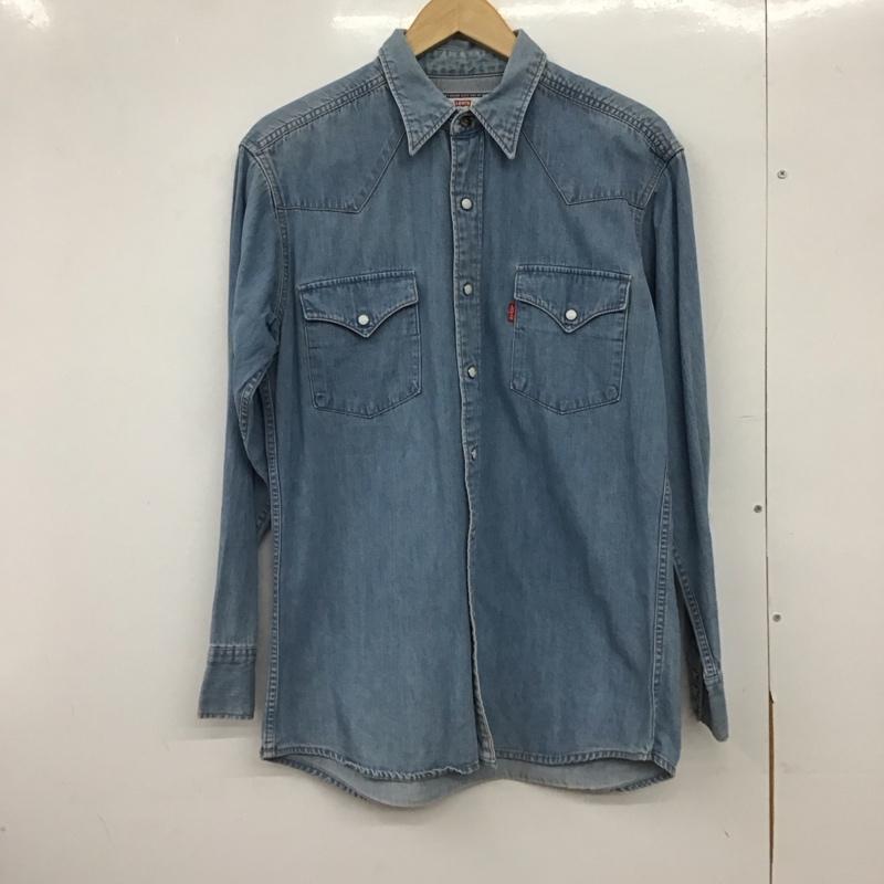リーバイス Levi s シャツ、ブラウス 長袖 デニムシャツ 長袖シャツ M 無地 インディゴ / インディゴ /  メンズ USED 古着 中古 10150406