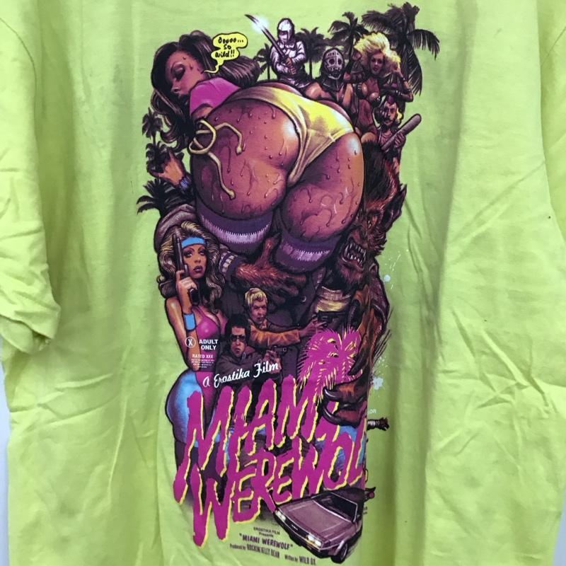 エロスティカ EROSTiKA Tシャツ 半袖 クルーネック XL プリント 黄 / イエロー /  メンズ USED 古着 中古 10123370