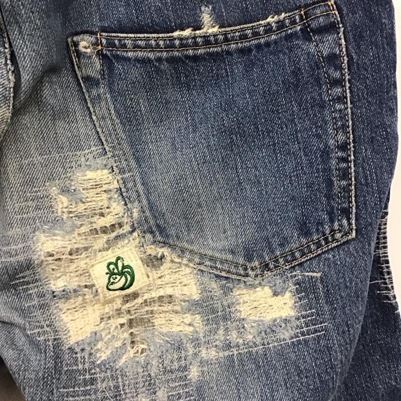 ヒステリックグラマー HYSTERIC GLAMOUR パンツ デニム、ジーンズ デニムパンツ スリムパンツ ジーンズ スタッズ 30インチ ダメージ加工 インディゴ / インディゴ /  メンズ USED 古着 中古 10120047