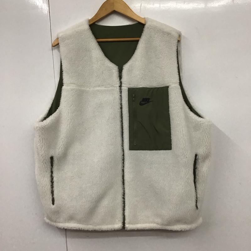 ナイキ NIKE ベスト ベスト DQ4879-133 フリースベスト リバーシブルベスト XXL 無地 白 / ホワイト / X カーキ / カーキ /  メンズ USED 古着 中古 10130174