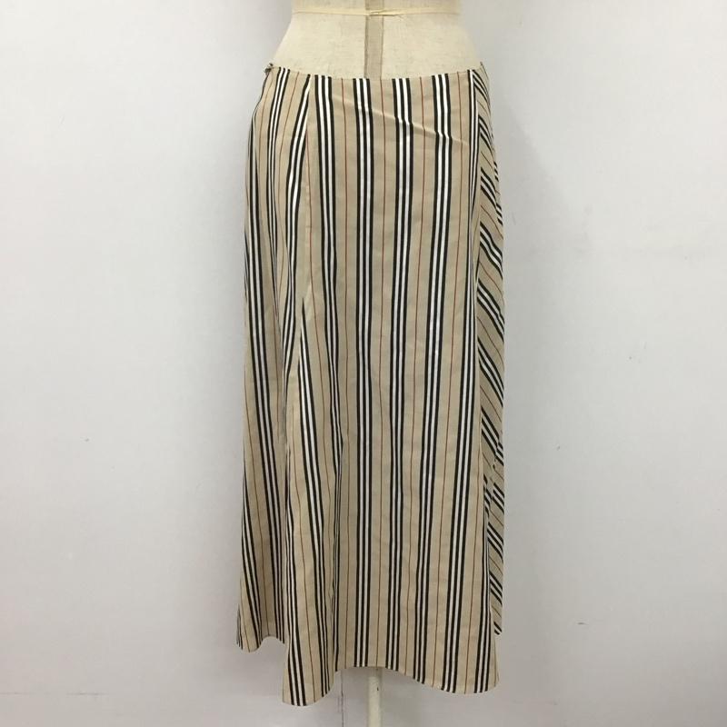 バーバリーロンドン Burberry London スカート ロングスカート FXB67-008 ストライプ ベージュ / ベージュ / X 黒 / ブラック / X 白 / ホワイト / X 赤 / レッド /  レディース USED 古着 中古 10113028