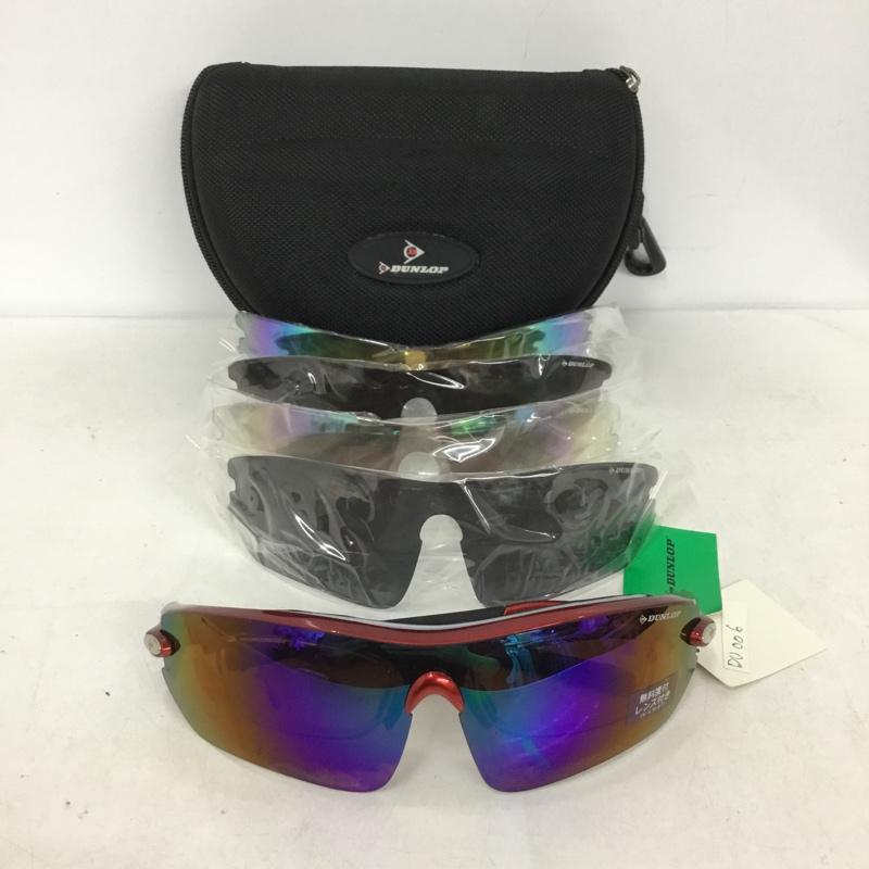 ダンロップ DUNLOP めがね・サングラス サングラス DU-006 スポーツサングラス ミラーレンズ ロゴ、文字 赤 / レッド / X 黒 / ブラック /  メンズ USED 古着 中古 10140448