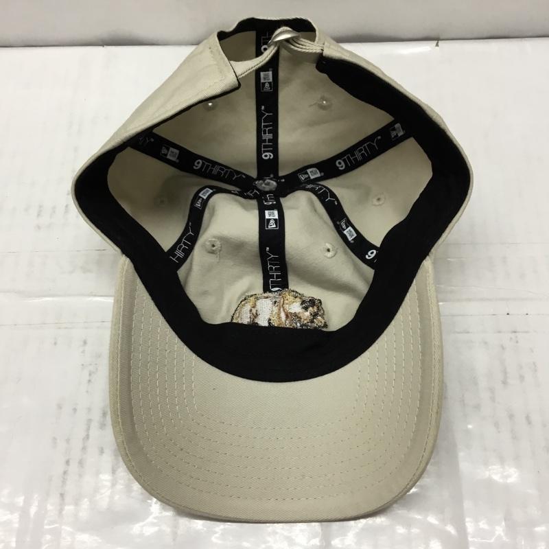 ニューエラ NEW ERA 帽子 キャップ ベースボールキャップ 9THIRTY 熊 刺繍 ベージュ / ベージュ /  レディース USED 古着 中古 10106684