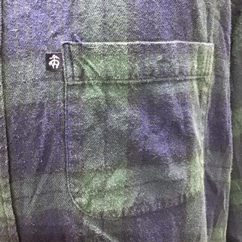 ブルックスブラザーズ BROOKS BROTHERS シャツ、ブラウス 長袖 ボタンダウン コットン M チェック 紺 / ネイビー / X カーキ / カーキ /  メンズ USED 古着 中古 10118384