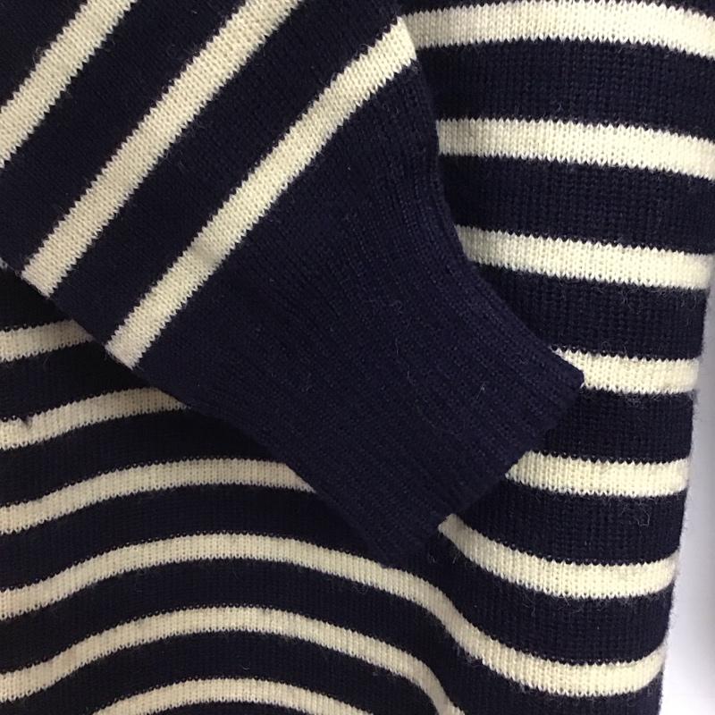 古着 USED ニット、セーター 長袖 長袖ニットカットソー スタンドネック セーター 48 ボーダー柄 白 / ホワイト / X 紺 / ネイビー /  メンズ USED 古着 中古 10142359