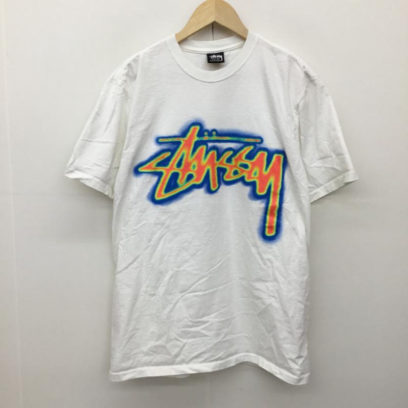 ステューシー STUSSY Tシャツ 半袖 THERMAL STOCK TEE M ロゴ、文字 白 / ホワイト /  メンズ USED 古着 中古 10137585