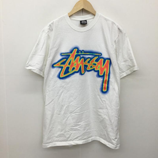 ステューシー STUSSY Tシャツ 半袖 THERMAL STOCK TEE M ロゴ、文字 白 / ホワイト /  メンズ USED 古着 中古 10137585