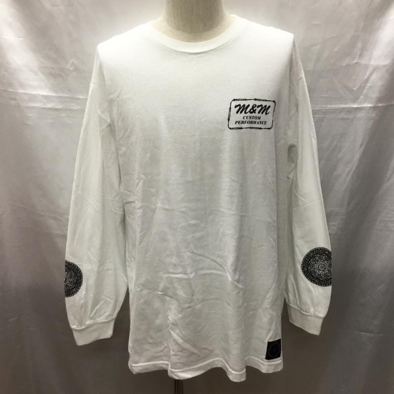 マシス MASSES カットソー 長袖 m&m コラボ 長袖カットソー プリントTシャツ L プリント 白 / ホワイト /  メンズ USED 古着 中古 10114877