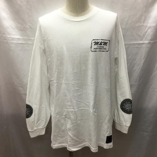マシス MASSES カットソー 長袖 m&m コラボ 長袖カットソー プリントTシャツ L プリント 白 / ホワイト /  メンズ USED 古着 中古 10114877