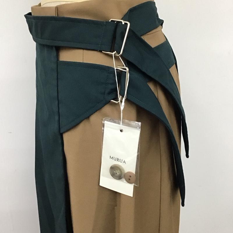 ムルーア MURUA スカート ロングスカート 012310801401 アシメラップAラインスカート 1 無地 ベージュ / ベージュ / X 緑 / グリーン /  レディース USED 古着 中古 10121406