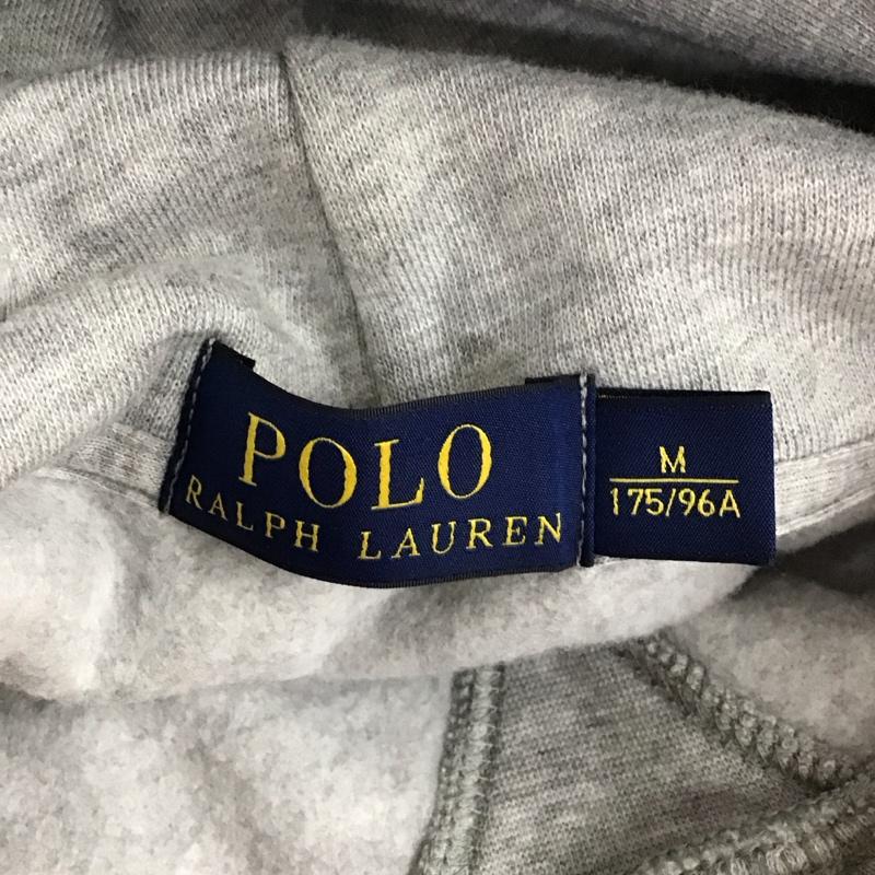 ポロラルフローレン POLO RALPH LAUREN ポロシャツ 長袖 長袖スウェットパーカー プルオーバー M ロゴ、文字 灰 / グレー /  メンズ USED 古着 中古 10129876