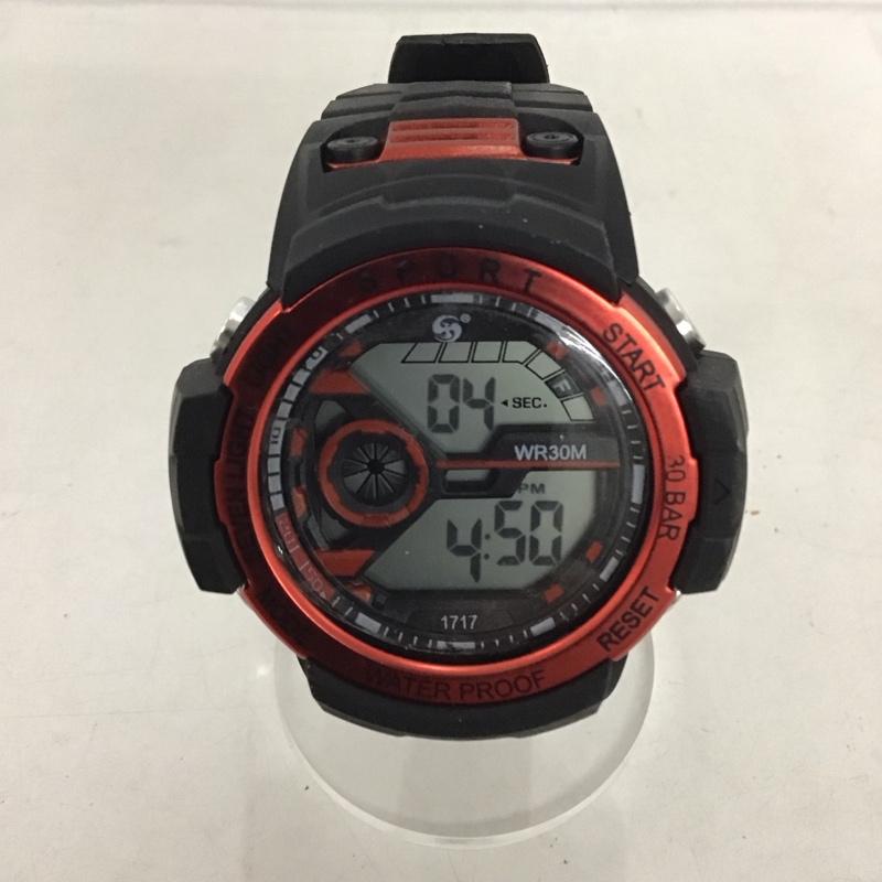 古着 USED 腕時計 デジタル 無地 黒 / ブラック / X 赤 / レッド /  メンズ USED 古着 中古 10134503