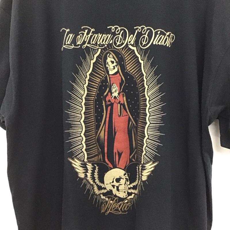 古着 USED Tシャツ 半袖 半袖カットソー プリントTシャツ クルーネックカットソー XXL プリント 黒 / ブラック /  メンズ USED 古着 中古 10141504