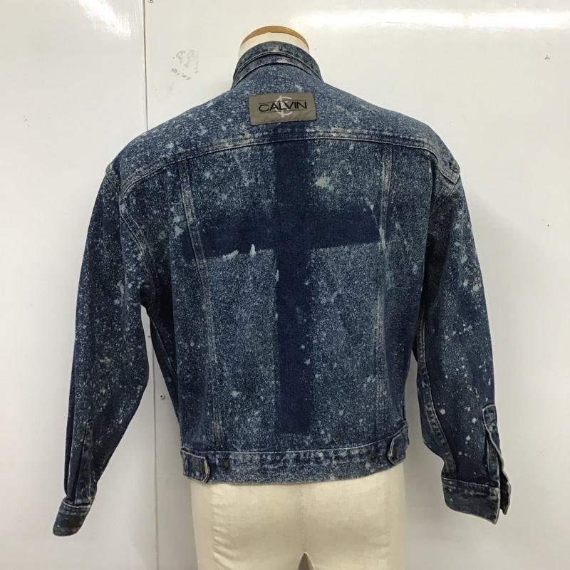 カルバン・クライン Calvin Klein ジャケット、上着 ジャケット、ブレザー デニムジャケット Gジャン S 無地 青 / ブルー /  メンズ USED 古着 中古 10123509