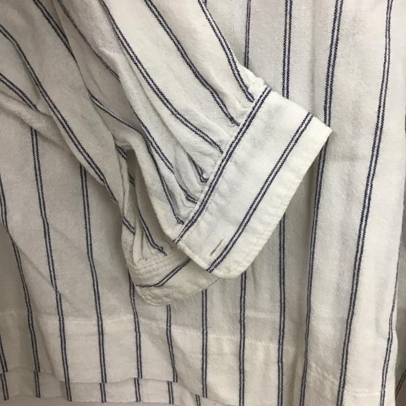 スタディオクリップ studio CLIP シャツ、ブラウス 長袖 L ストライプ 白 / ホワイト /  レディース USED 古着 中古 10147843