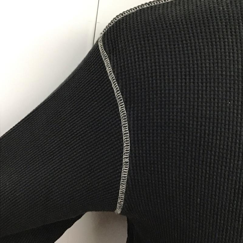 チャンピオン Champion カットソー 長袖 長袖カットソー ヘンリーネックカットソー ロングスリーブカットソー プリントTシャツ M ロゴ、文字 黒 / ブラック /  メンズ USED 古着 中古 10119008