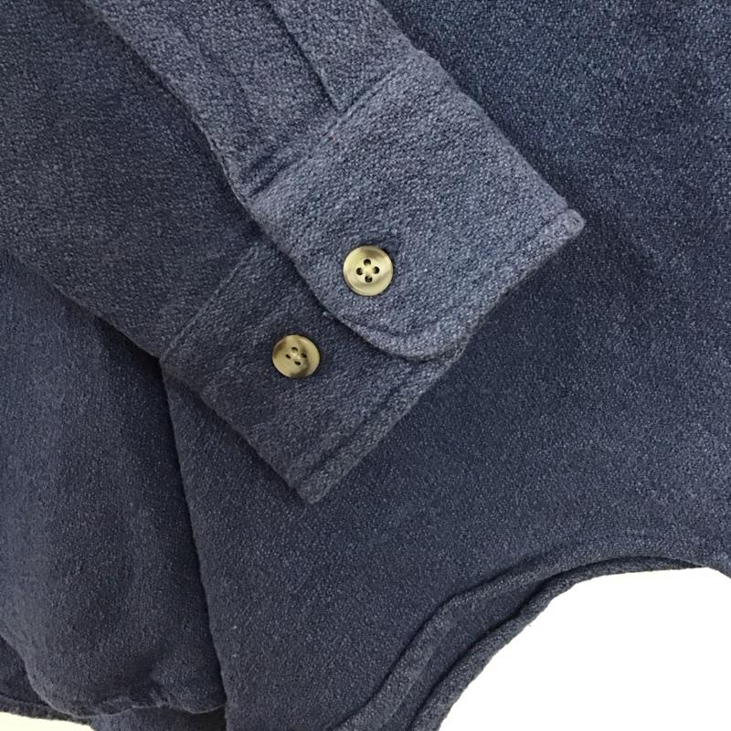 オシュコシュ OSHKOSH シャツ、ブラウス 長袖 長袖シャツ 無地シャツ カラーシャツ L ロゴ、文字 青 / ブルー /  メンズ USED 古着 中古 10140264